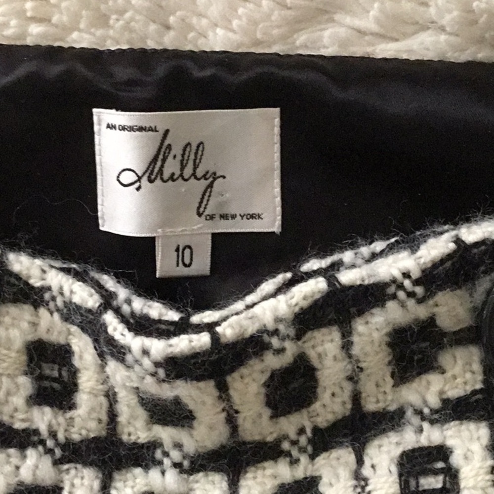 Milly skirt, size 10,black and cream skirt with 4 big black buttons